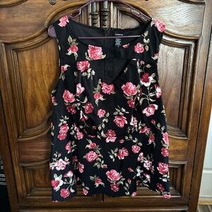 Torrid Black Floral Sleeveless Top